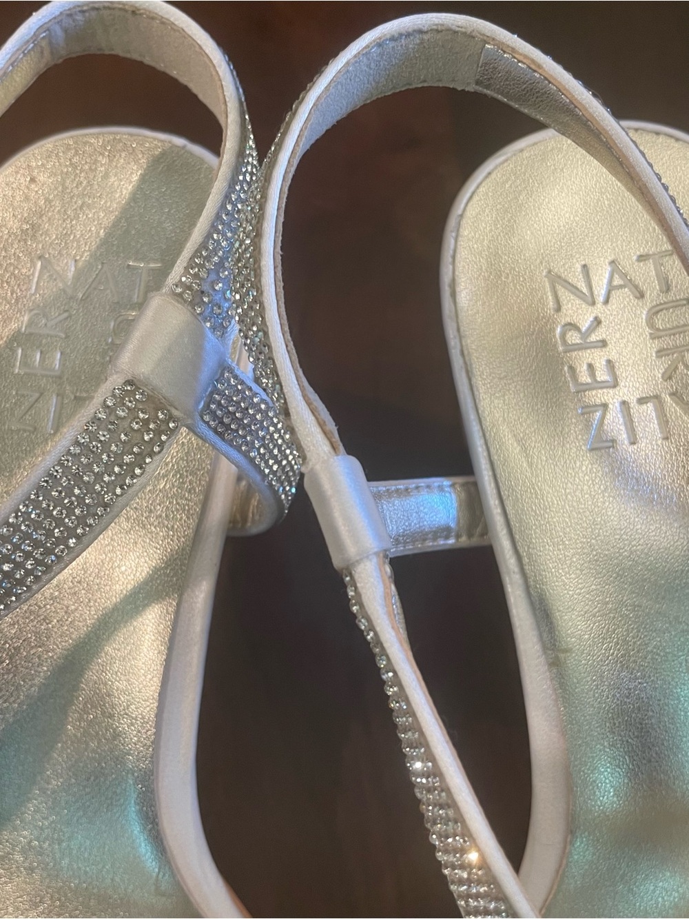 Naturalizer Heel Vanessa Dress Sandals Prom  Strappy Champagne Gold Shoes 9.5 W - Picture 12 of 14